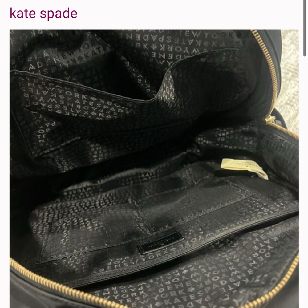 Kate Spade Black Backpack with Gold Accents - Picture 5 of 10